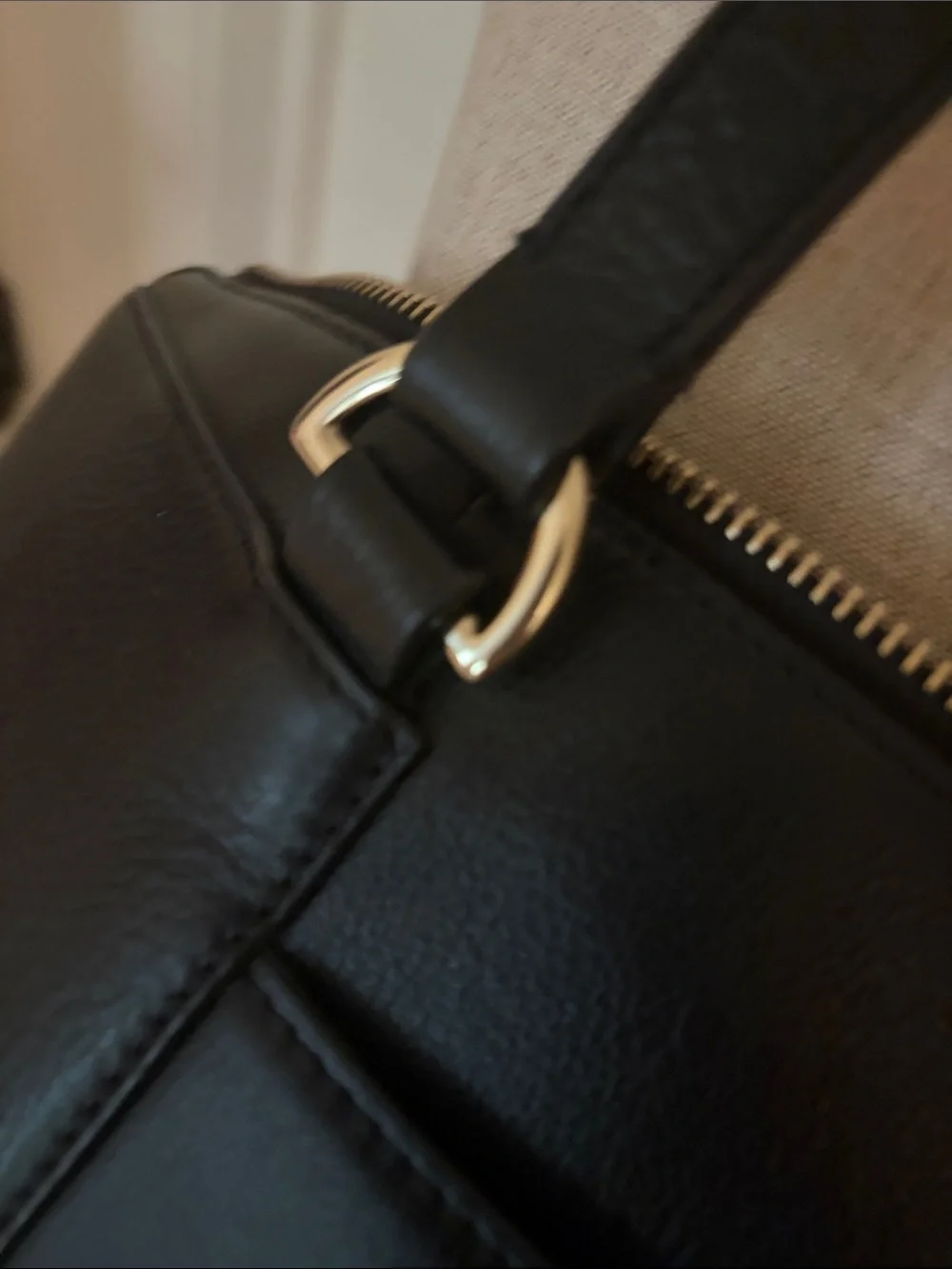 White House Black Market Black Leather Laptop Tote